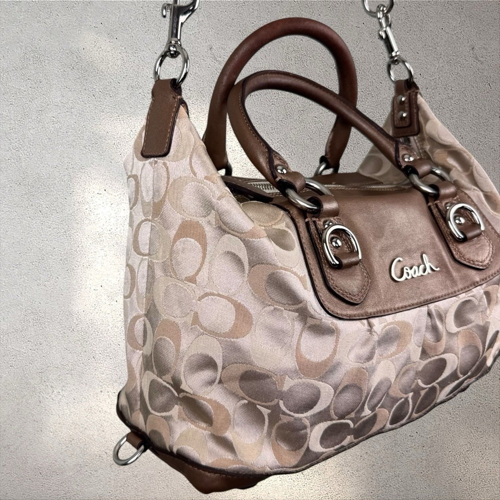 Coach Ashley Satin Leather Convertible Satchel Shoulder Bag - Picture 4 of 9